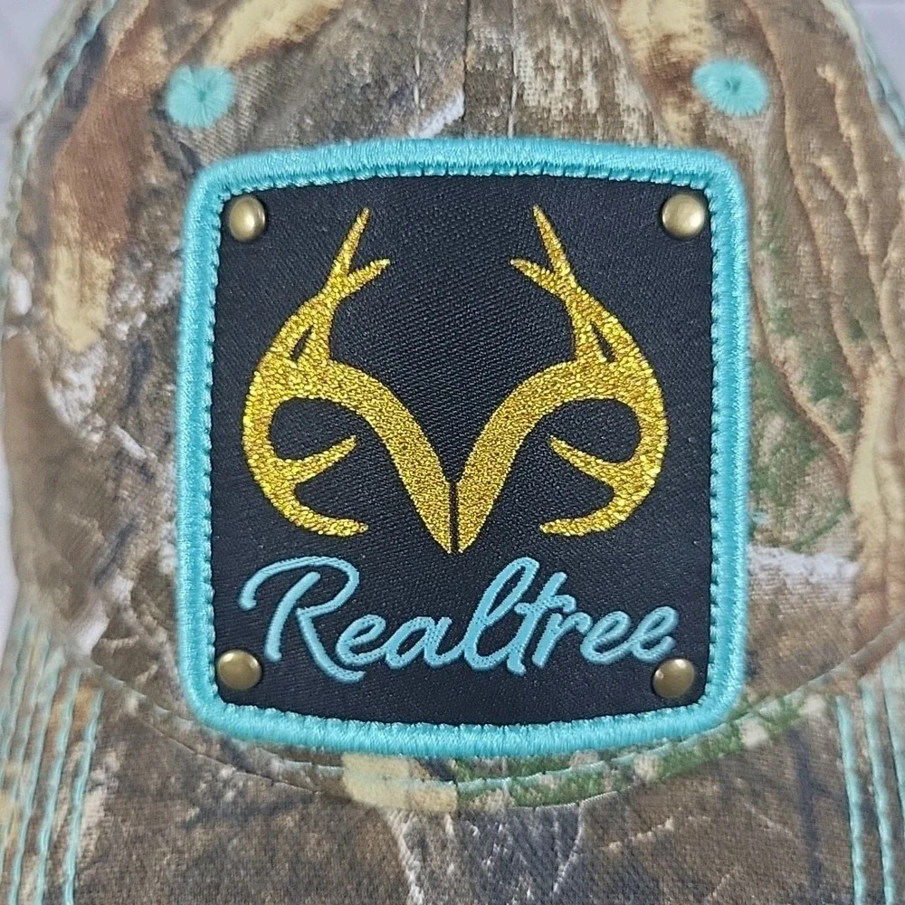RealTree Hat Womens OSFM Camo‎ Glitter Antler Patch Snapback Outdoor Ball Cap